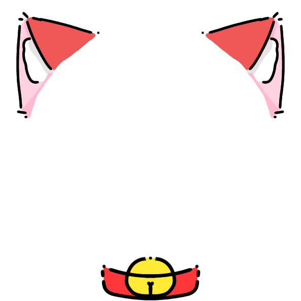 red collar red cat ears Decoration